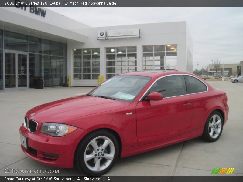 Crimson Red / Savanna Beige 2008 BMW 1 Series 128i Coupe