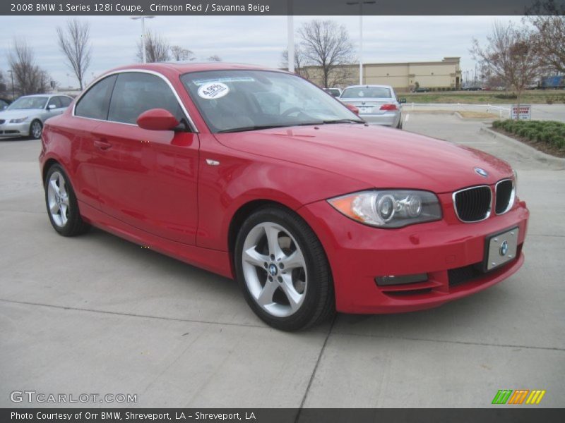 Crimson Red / Savanna Beige 2008 BMW 1 Series 128i Coupe