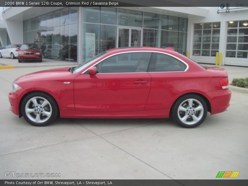 Crimson Red / Savanna Beige 2008 BMW 1 Series 128i Coupe