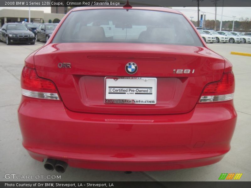 Crimson Red / Savanna Beige 2008 BMW 1 Series 128i Coupe