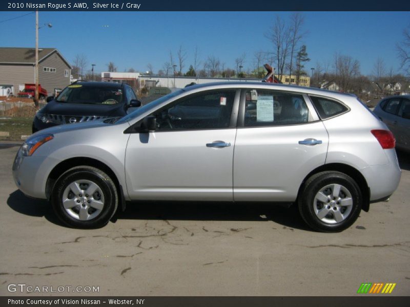 Silver Ice / Gray 2010 Nissan Rogue S AWD
