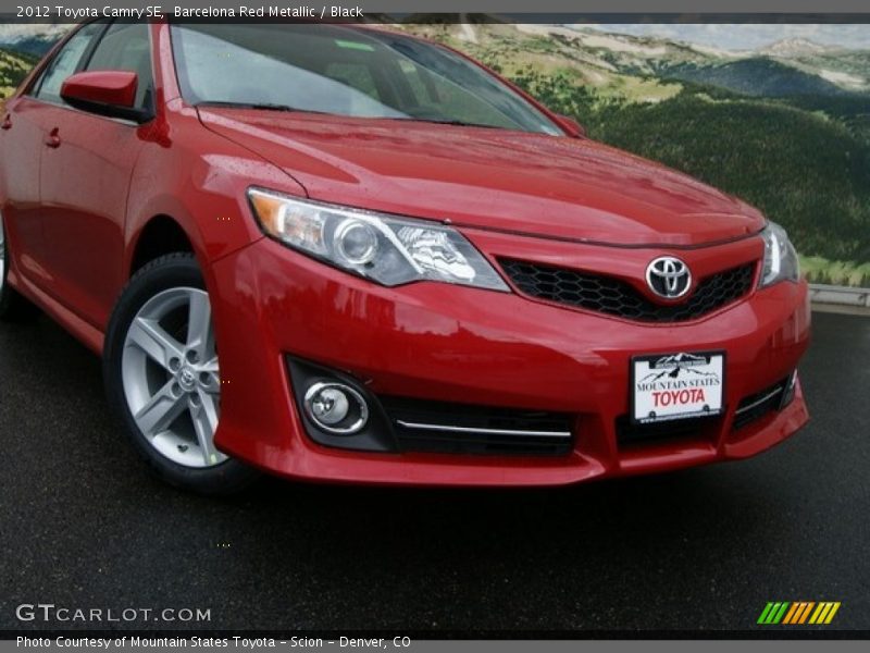 Barcelona Red Metallic / Black 2012 Toyota Camry SE