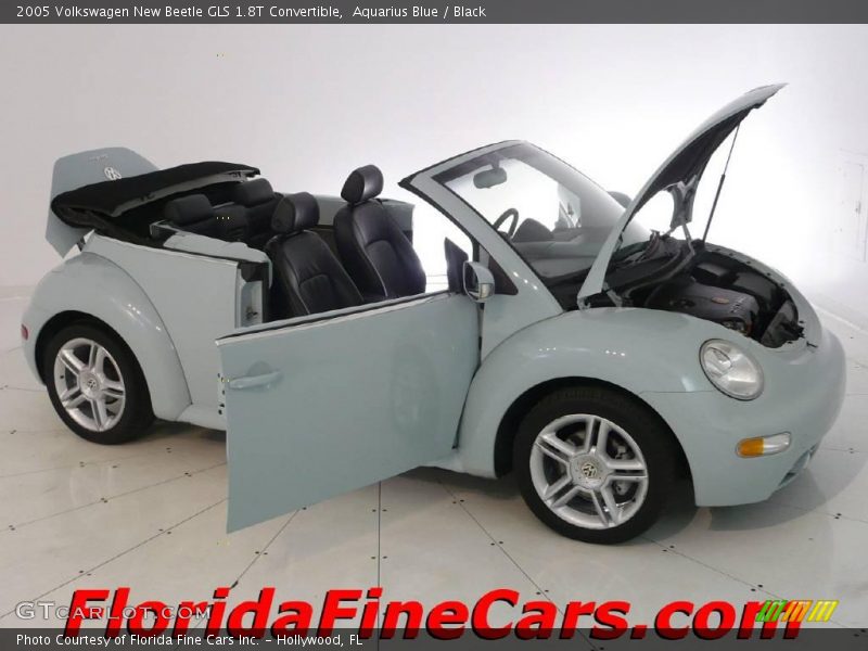 Aquarius Blue / Black 2005 Volkswagen New Beetle GLS 1.8T Convertible