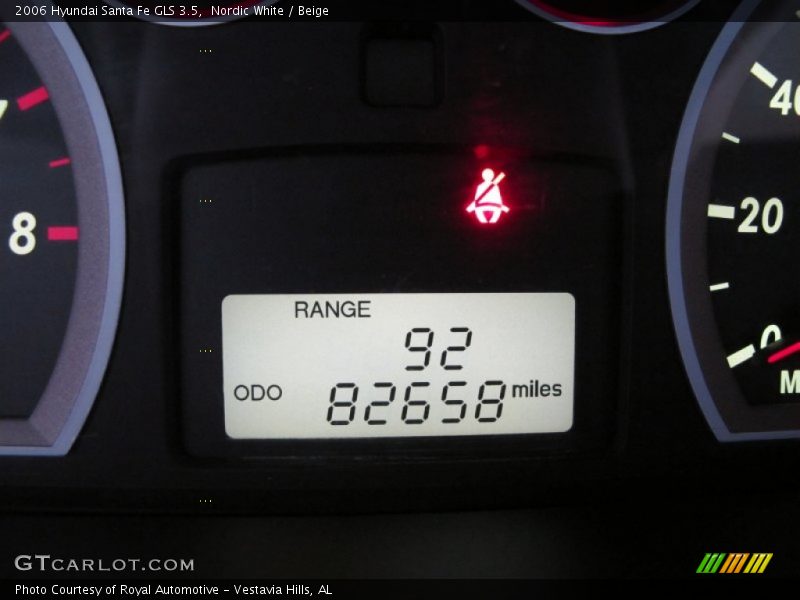 Nordic White / Beige 2006 Hyundai Santa Fe GLS 3.5