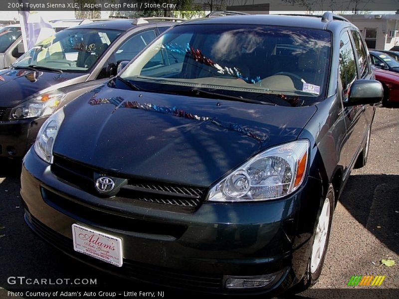 Aspen Green Pearl / Stone Gray 2004 Toyota Sienna XLE