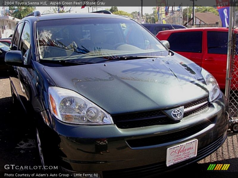 Aspen Green Pearl / Stone Gray 2004 Toyota Sienna XLE