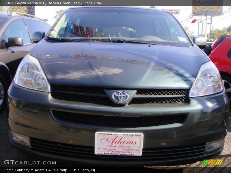 Aspen Green Pearl / Stone Gray 2004 Toyota Sienna XLE