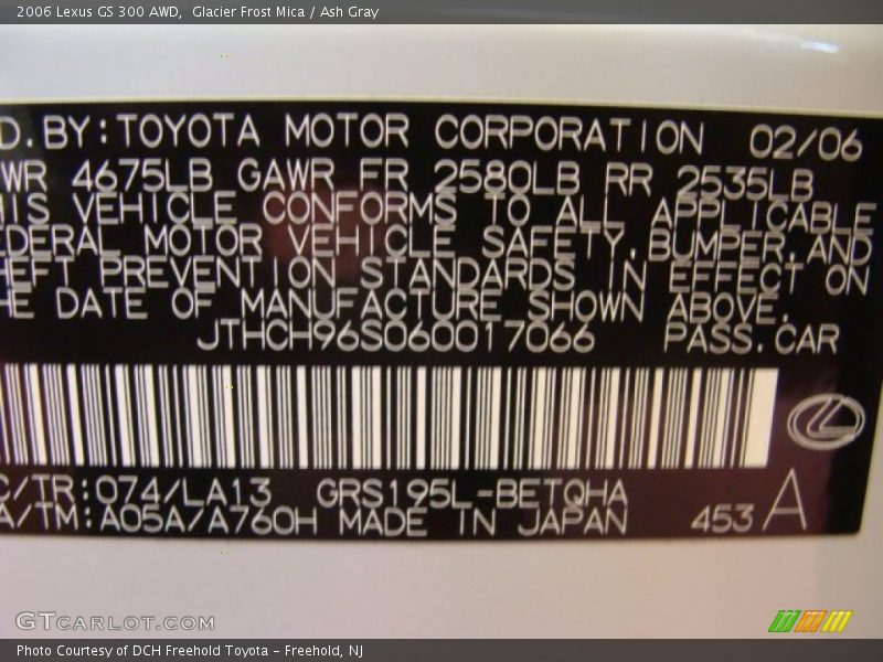 Glacier Frost Mica / Ash Gray 2006 Lexus GS 300 AWD