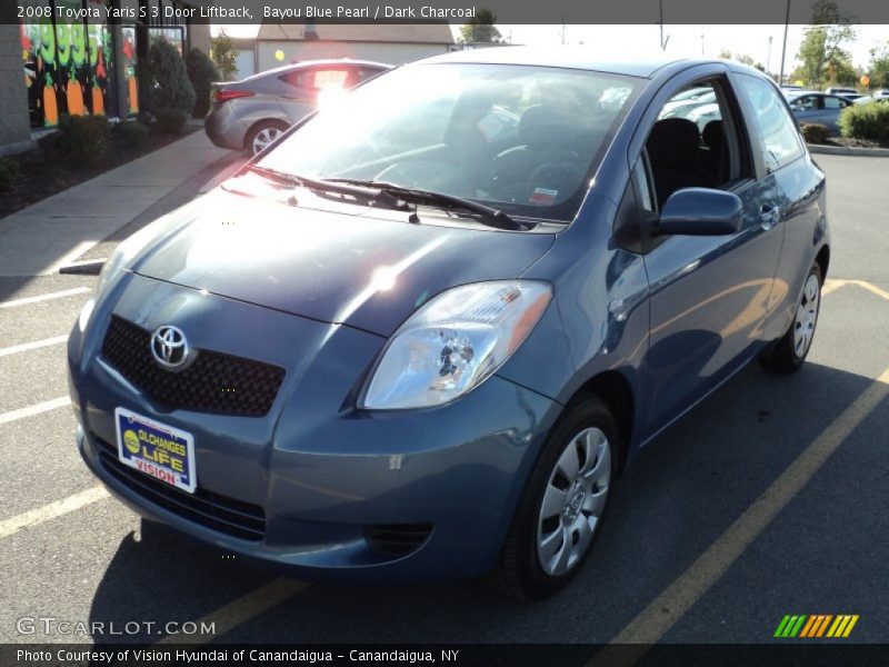 Bayou Blue Pearl / Dark Charcoal 2008 Toyota Yaris S 3 Door Liftback