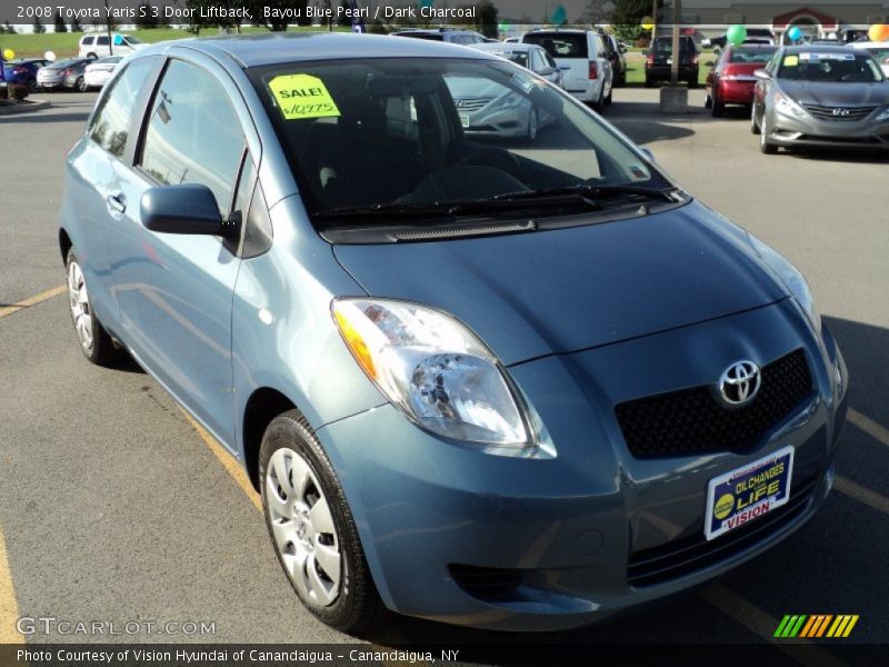 Bayou Blue Pearl / Dark Charcoal 2008 Toyota Yaris S 3 Door Liftback
