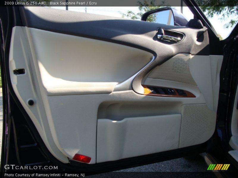 Black Sapphire Pearl / Ecru 2009 Lexus IS 250 AWD