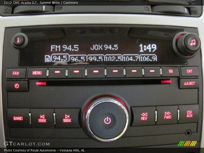 Audio System of 2012 Acadia SLT