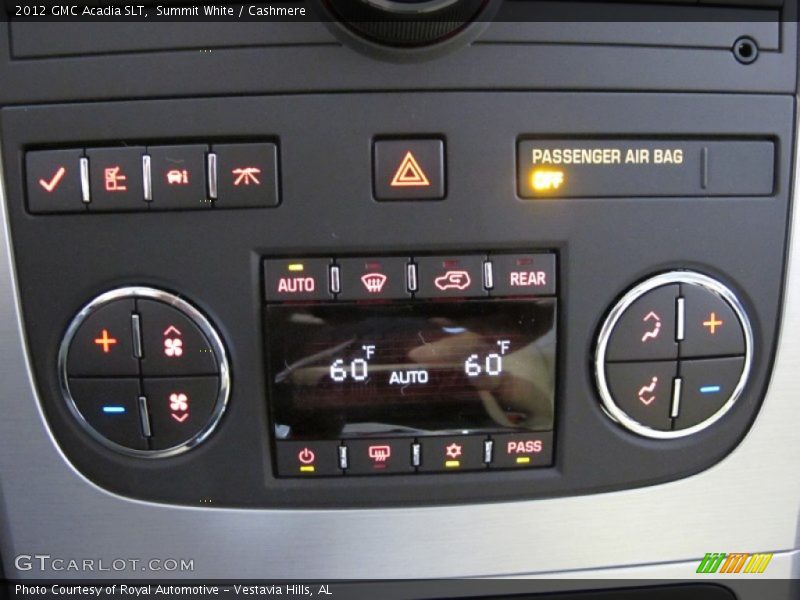 Controls of 2012 Acadia SLT