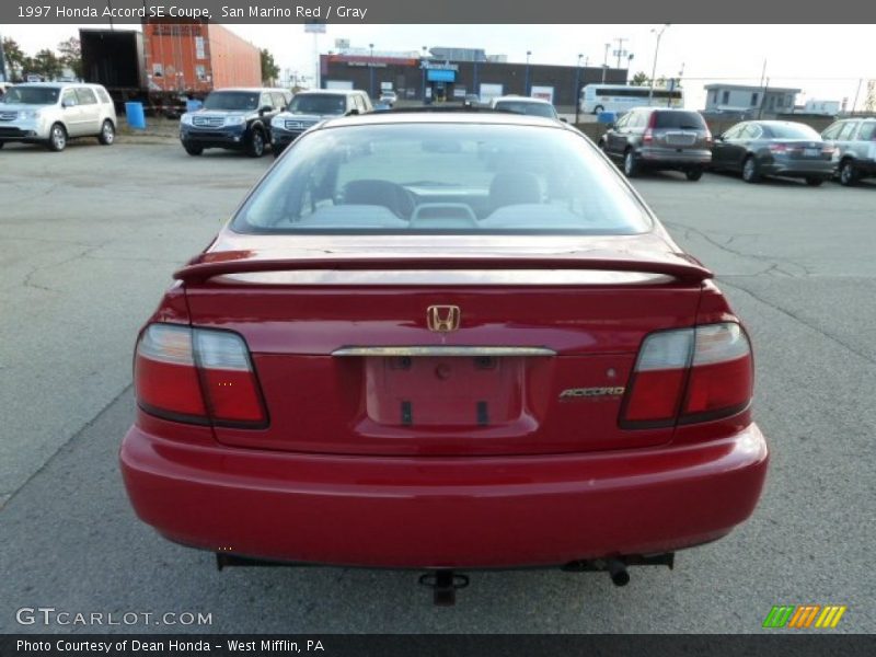 San Marino Red / Gray 1997 Honda Accord SE Coupe