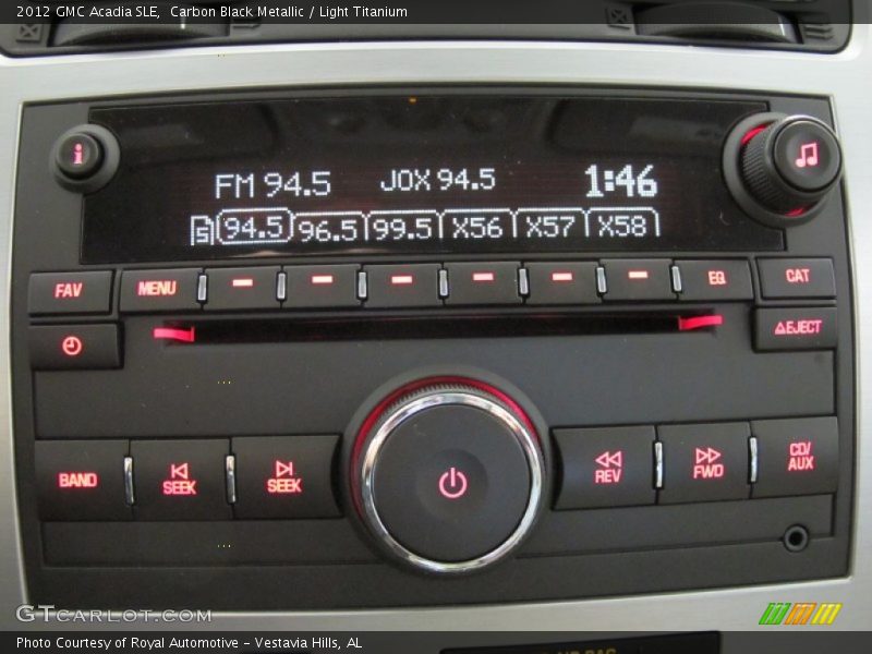 Audio System of 2012 Acadia SLE