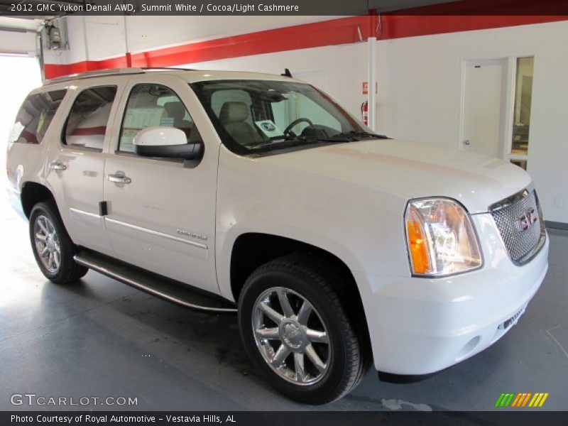 Summit White / Cocoa/Light Cashmere 2012 GMC Yukon Denali AWD