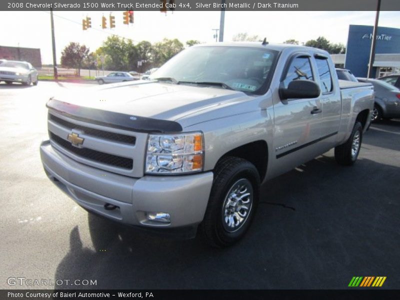 Silver Birch Metallic / Dark Titanium 2008 Chevrolet Silverado 1500 Work Truck Extended Cab 4x4