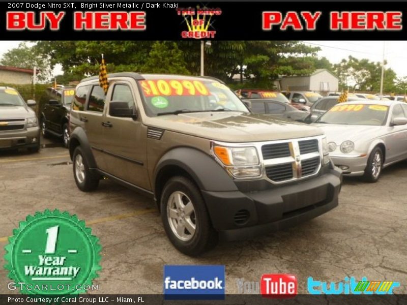 Bright Silver Metallic / Dark Khaki 2007 Dodge Nitro SXT