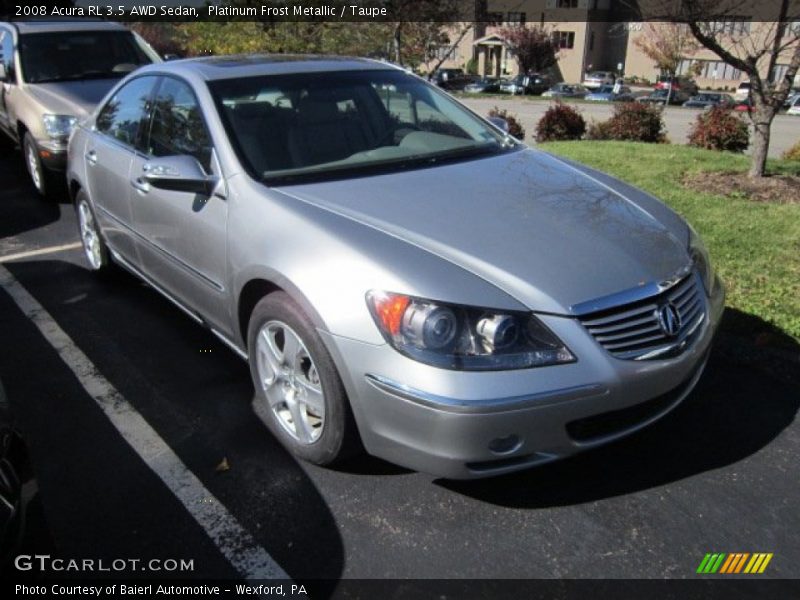 Platinum Frost Metallic / Taupe 2008 Acura RL 3.5 AWD Sedan