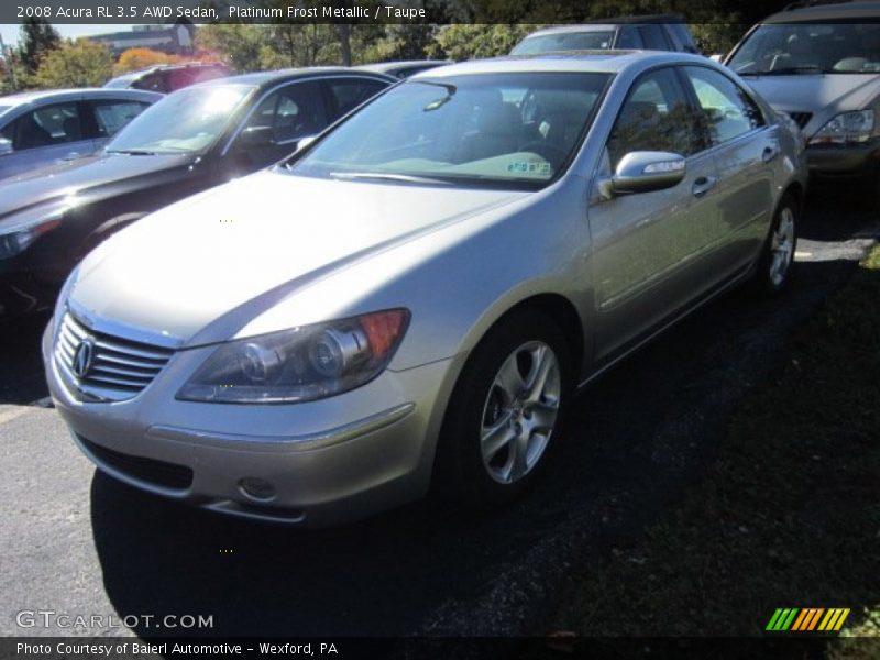 Platinum Frost Metallic / Taupe 2008 Acura RL 3.5 AWD Sedan