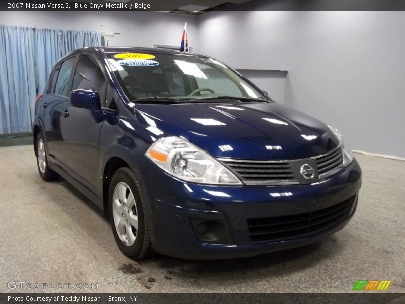 Blue Onyx Metallic / Beige 2007 Nissan Versa S