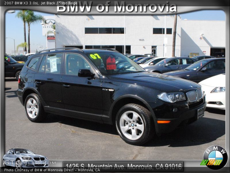 Jet Black / Sand Beige 2007 BMW X3 3.0si