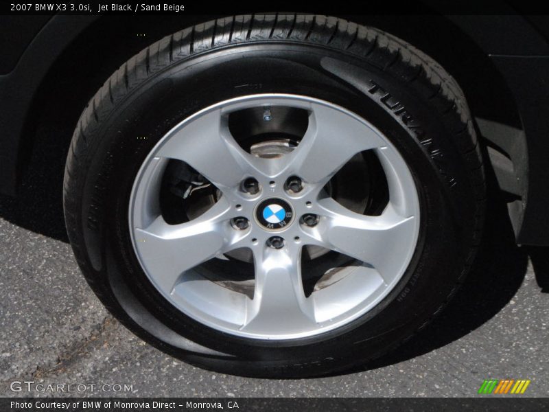 Jet Black / Sand Beige 2007 BMW X3 3.0si
