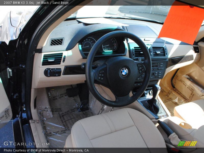 Jet Black / Sand Beige 2007 BMW X3 3.0si