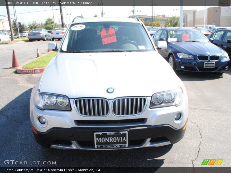 Titanium Silver Metallic / Black 2008 BMW X3 3.0si