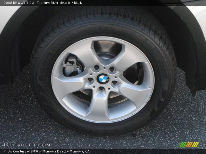 Titanium Silver Metallic / Black 2008 BMW X3 3.0si