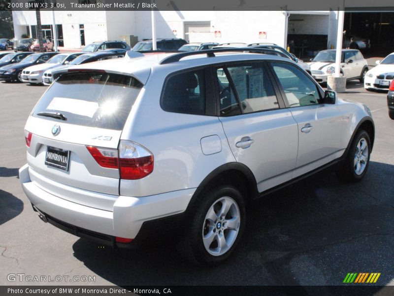 Titanium Silver Metallic / Black 2008 BMW X3 3.0si