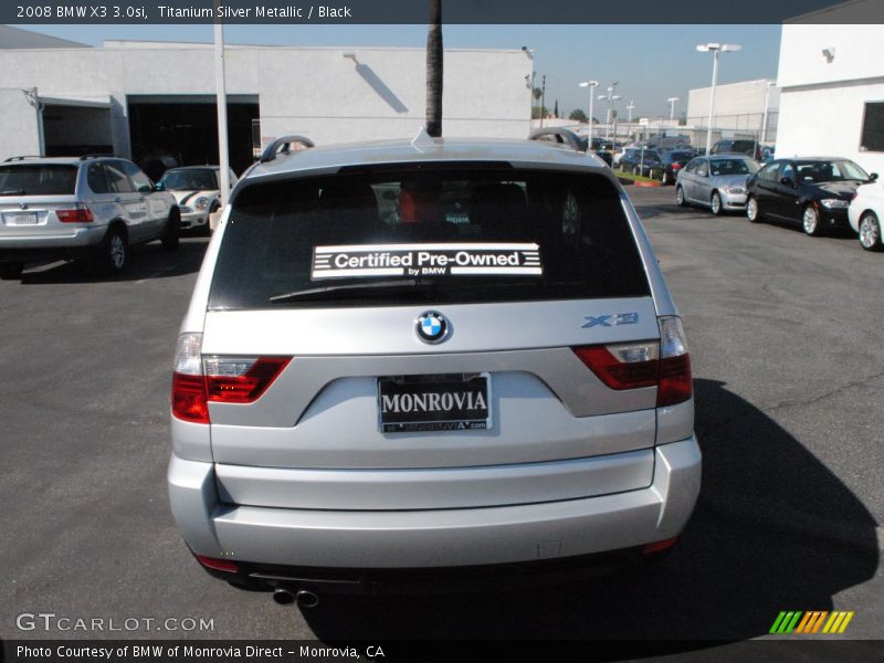 Titanium Silver Metallic / Black 2008 BMW X3 3.0si