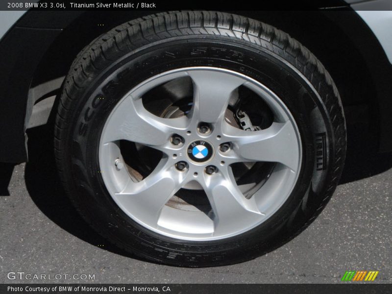 Titanium Silver Metallic / Black 2008 BMW X3 3.0si