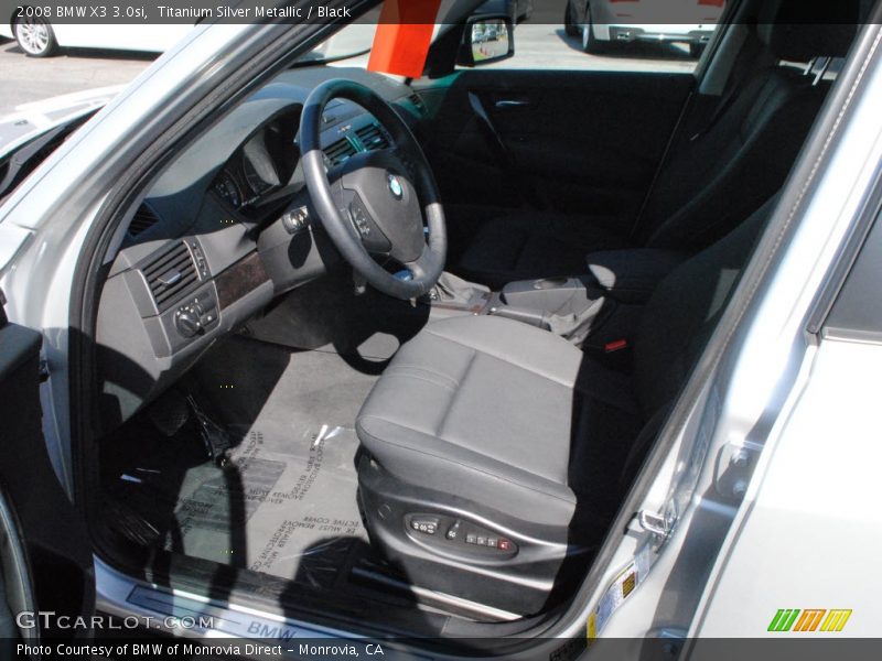 Titanium Silver Metallic / Black 2008 BMW X3 3.0si