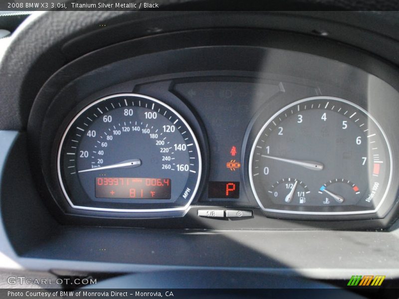 Titanium Silver Metallic / Black 2008 BMW X3 3.0si