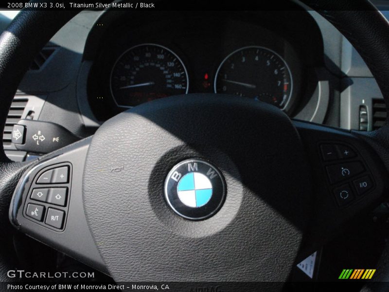 Titanium Silver Metallic / Black 2008 BMW X3 3.0si