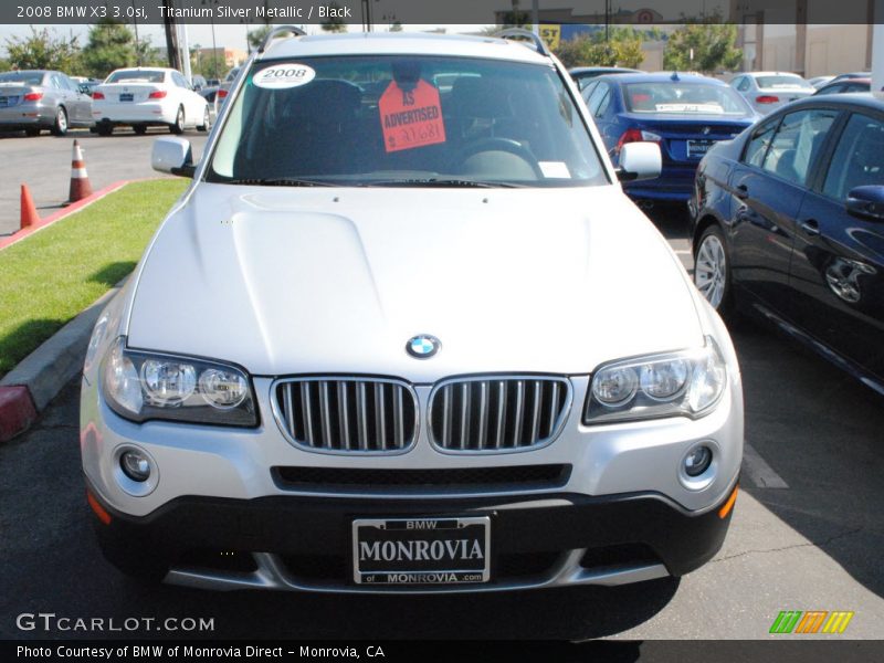 Titanium Silver Metallic / Black 2008 BMW X3 3.0si