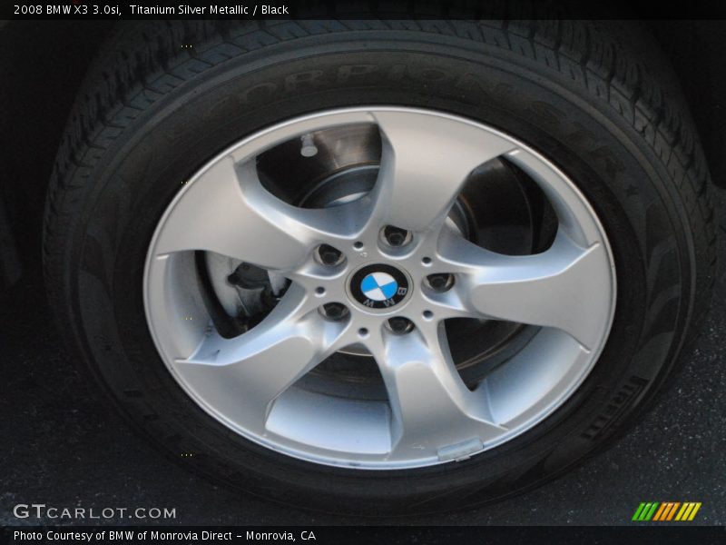 Titanium Silver Metallic / Black 2008 BMW X3 3.0si
