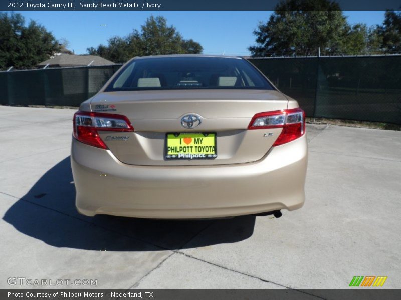 Sandy Beach Metallic / Ivory 2012 Toyota Camry LE