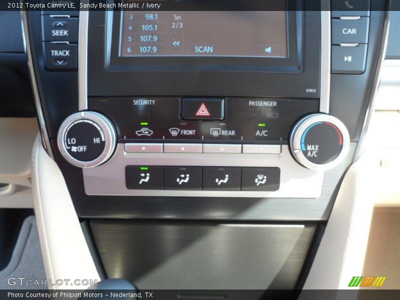 Controls of 2012 Camry LE