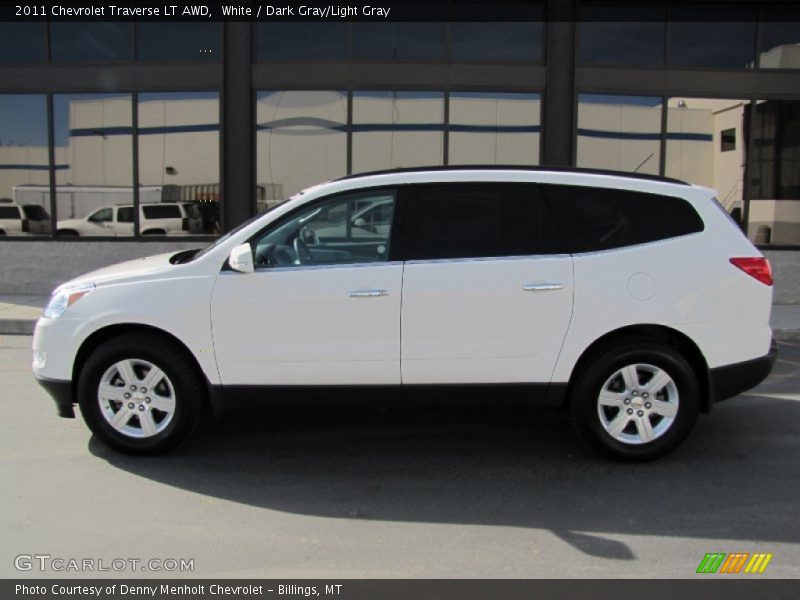 White / Dark Gray/Light Gray 2011 Chevrolet Traverse LT AWD