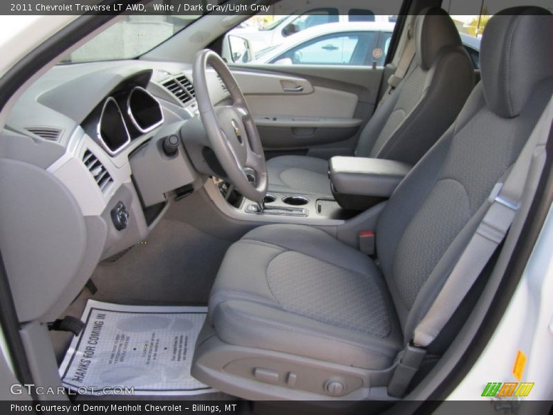 White / Dark Gray/Light Gray 2011 Chevrolet Traverse LT AWD