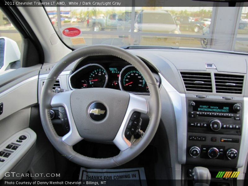 White / Dark Gray/Light Gray 2011 Chevrolet Traverse LT AWD