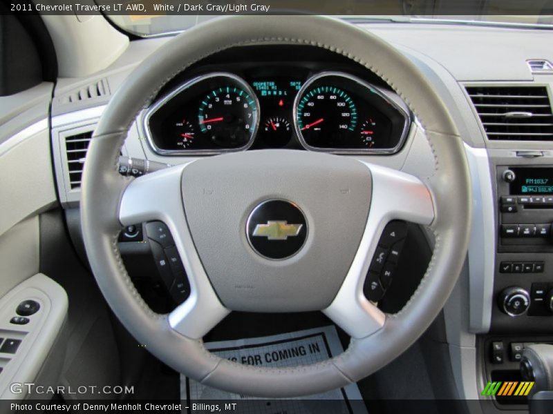 White / Dark Gray/Light Gray 2011 Chevrolet Traverse LT AWD
