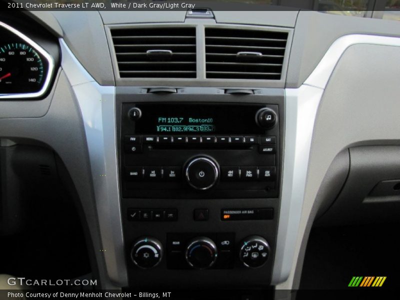 White / Dark Gray/Light Gray 2011 Chevrolet Traverse LT AWD