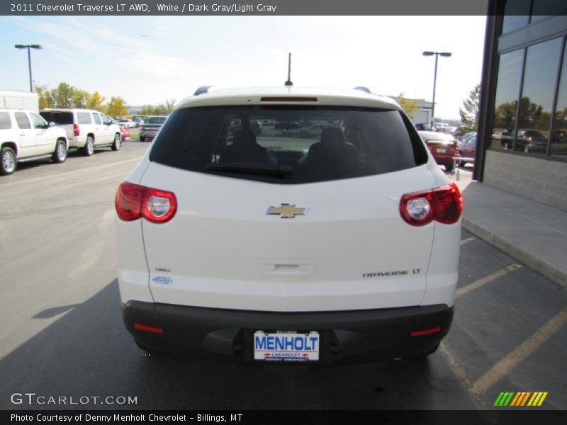 White / Dark Gray/Light Gray 2011 Chevrolet Traverse LT AWD