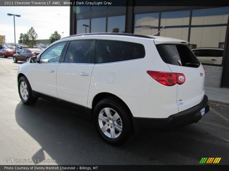 White / Dark Gray/Light Gray 2011 Chevrolet Traverse LT AWD