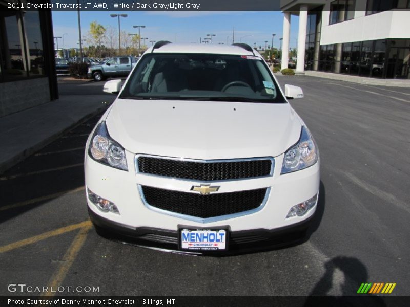 White / Dark Gray/Light Gray 2011 Chevrolet Traverse LT AWD