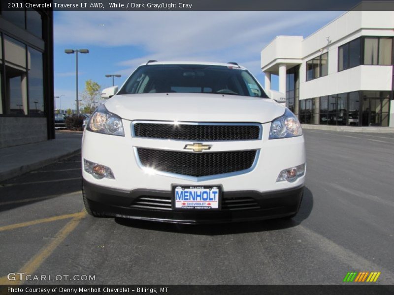 White / Dark Gray/Light Gray 2011 Chevrolet Traverse LT AWD