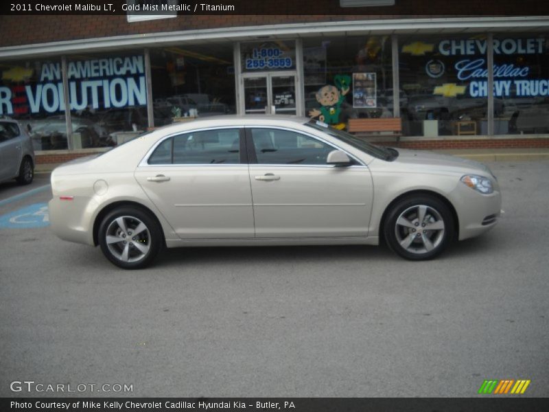 Gold Mist Metallic / Titanium 2011 Chevrolet Malibu LT